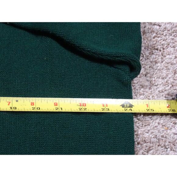 Vintage Classic Preppy Izod V-Neck Sweater Forest Green Made in USA XL Acrylic - Picture 5 of 7